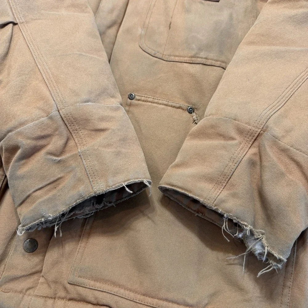 Old Mill Mens Insulated Duck Canvas Workwear Jacket Thinsulate Corduroy Collar M